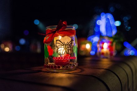 Lampiony wykonane podczas warsztatów plastycznych